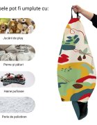 Updeco Husa fotoliu Puf Bean Bag tip Para L fara umplutura abstract jungle verde