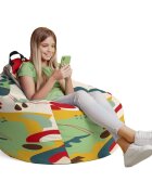 Updeco Husa fotoliu Puf Bean Bag tip Para L fara umplutura abstract jungle verde