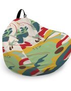 Updeco Husa fotoliu Puf Bean Bag tip Para L fara umplutura abstract jungle verde