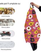 Updeco Husa fotoliu Puf Bean Bag tip Para L fara umplutura daisy fundal roz