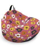 Updeco Husa fotoliu Puf Bean Bag tip Para L fara umplutura daisy fundal roz