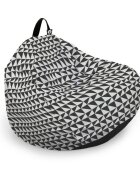 Updeco Husa fotoliu Puf Bean Bag tip Para L fara umplutura geometric sea black