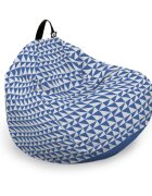 Updeco Husa fotoliu Puf Bean Bag tip Para L fara umplutura geometric sea blue