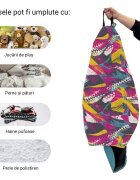 Updeco Husa fotoliu Puf Bean Bag tip Para L fara umplutura graffiti abstract grunge