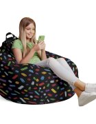 Updeco Husa fotoliu Puf Bean Bag tip Para L fara umplutura lego fundal negru