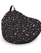 Updeco Husa fotoliu Puf Bean Bag tip Para L fara umplutura lego fundal negru