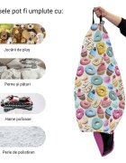 Updeco Husa fotoliu Puf Bean Bag tip Para L fara umplutura macarons