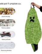 Updeco Husa fotoliu Puf Bean Bag tip Para L fara umplutura minecraft creeper
