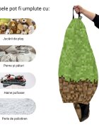 Updeco Husa fotoliu Puf Bean Bag tip Para L fara umplutura minecraft iarba pamant