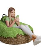 Updeco Husa fotoliu Puf Bean Bag tip Para L fara umplutura minecraft iarba pamant