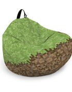 Updeco Husa fotoliu Puf Bean Bag tip Para L fara umplutura minecraft iarba pamant