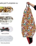 Updeco Husa fotoliu Puf Bean Bag tip Para L fara umplutura pisici hipster