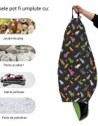Updeco Husa fotoliu Puf Bean Bag tip Para L fara umplutura retro space ships