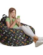Updeco Husa fotoliu Puf Bean Bag tip Para L fara umplutura retro space ships