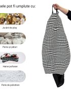 Updeco Husa fotoliu Puf Bean Bag tip Para L fara umplutura scandinavian black
