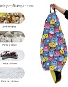Updeco Husa fotoliu Puf Bean Bag tip Para L fara umplutura smiley cats