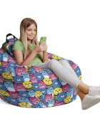 Updeco Husa fotoliu Puf Bean Bag tip Para L fara umplutura smiley cats