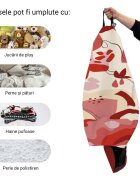 Updeco Husa fotoliu Puf Bean Bag tip Para XL fara umplutura Abstract Jungle rosu