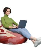 Updeco Husa fotoliu Puf Bean Bag tip Para XL fara umplutura Abstract Jungle rosu