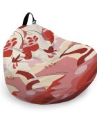 Updeco Husa fotoliu Puf Bean Bag tip Para XL fara umplutura Abstract Jungle rosu