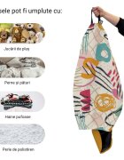 Updeco Husa fotoliu Puf Bean Bag tip Para XL fara umplutura Abstract Peony