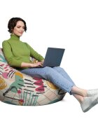 Updeco Husa fotoliu Puf Bean Bag tip Para XL fara umplutura Abstract Peony