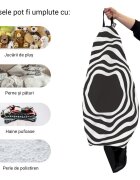 Updeco Husa fotoliu Puf Bean Bag tip Para XL fara umplutura Abstract Zebra