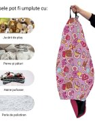 Updeco Husa fotoliu Puf Bean Bag tip Para XL fara umplutura Candies fundal roz