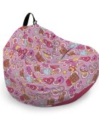 Updeco Husa fotoliu Puf Bean Bag tip Para XL fara umplutura Candies fundal roz