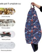 Updeco Husa fotoliu Puf Bean Bag tip Para XL fara umplutura dinozauri nocturni