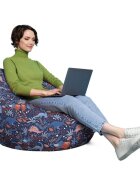 Updeco Husa fotoliu Puf Bean Bag tip Para XL fara umplutura dinozauri nocturni