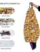 Updeco Husa fotoliu Puf Bean Bag tip Para XL fara umplutura emoji