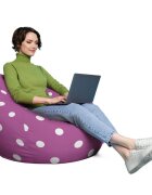 Updeco Husa fotoliu Puf Bean Bag tip Para XL fara umplutura mov cu buline albe