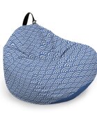 Updeco Husa fotoliu Puf Bean Bag tip Para XL fara umplutura Oriental Waves blue