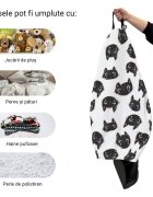 Updeco Husa fotoliu Puf Bean Bag tip Para XL fara umplutura Pisici alb-negru