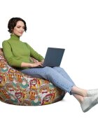 Updeco Husa fotoliu Puf Bean Bag tip Para XL fara umplutura Pisici Hipster