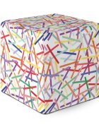 Updeco Taburet cub L Confetti fundal alb