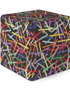 Updeco Taburet cub L Confetti fundal negru