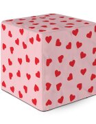 Updeco Taburet cub L Inimi fundal roz