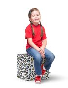 Updeco Taburet cub L Leopard pastel