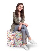 Updeco Taburet cub XL Confetti fundal alb