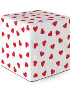 Updeco Taburet cub XL Inimi fundal alb