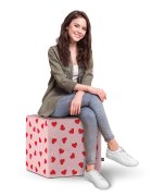 Updeco Taburet cub XL Inimi fundal roz