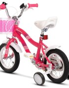 VELORS Bicicleta Copii 3-5 ani V1404B fucsia roti 14 inch inaltime utilizator 90-105 cm greutate suportata 80 kg
