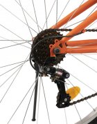 VELORS Bicicleta MTB-FS Thunder V26205B VerdePortocaliu roti 26 inch schimbator spate Sunrun 7 viteze Manete schimbator Rotative 21 viteze cadru full-suspension otel frane V-Brake