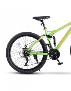 VELORS Bicicleta MTB-Full Suspension Earth 2.6 V2660G VerdePortocaliu roti 26 inch inaltime utilizator 150-165cm greutate suportata 100 kg