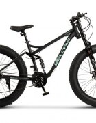 VELORS Bicicleta MTB-Full Suspension FAT BIKE Duro 2.6 V26309D NegruTurcoaz roti 26 inch inaltime utilizator 150-195 cm greutate suportata 150 kg