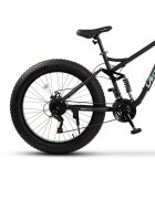 VELORS Bicicleta MTB-Full Suspension FAT BIKE Duro 2.6 V26309D NegruTurcoaz roti 26 inch inaltime utilizator 150-195 cm greutate suportata 150 kg