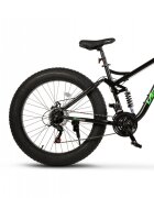 VELORS Bicicleta MTB-Full Suspension Fat Bike Duro 2.6 V26309D NegruVerde 26 inch inaltime utilizator 150-195 cm greutate suportata 150 kg