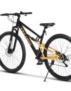 VELORS Bicicleta MTB-Full Suspension Trail 2.7 V27271D NegruGalben 27.5 inch echipare Shimano 21 viteze manete secventiale frane disc mecanice